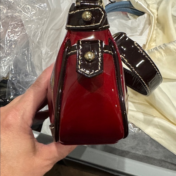 Dooney & Bourke Patent Leather Red Mini Top Zip Bag - Picture 16 of 16